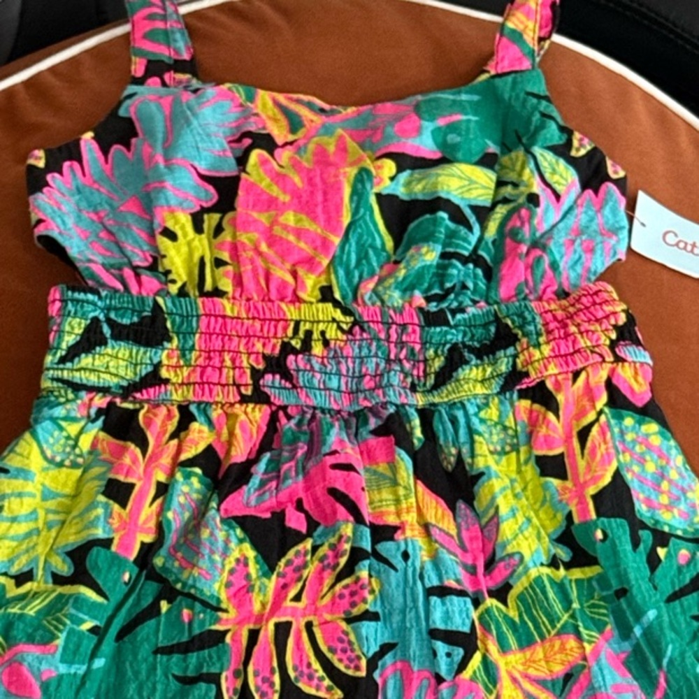 Cat & Jack Pink and Yellow Sundress Sleeveless Spaghetti Strap